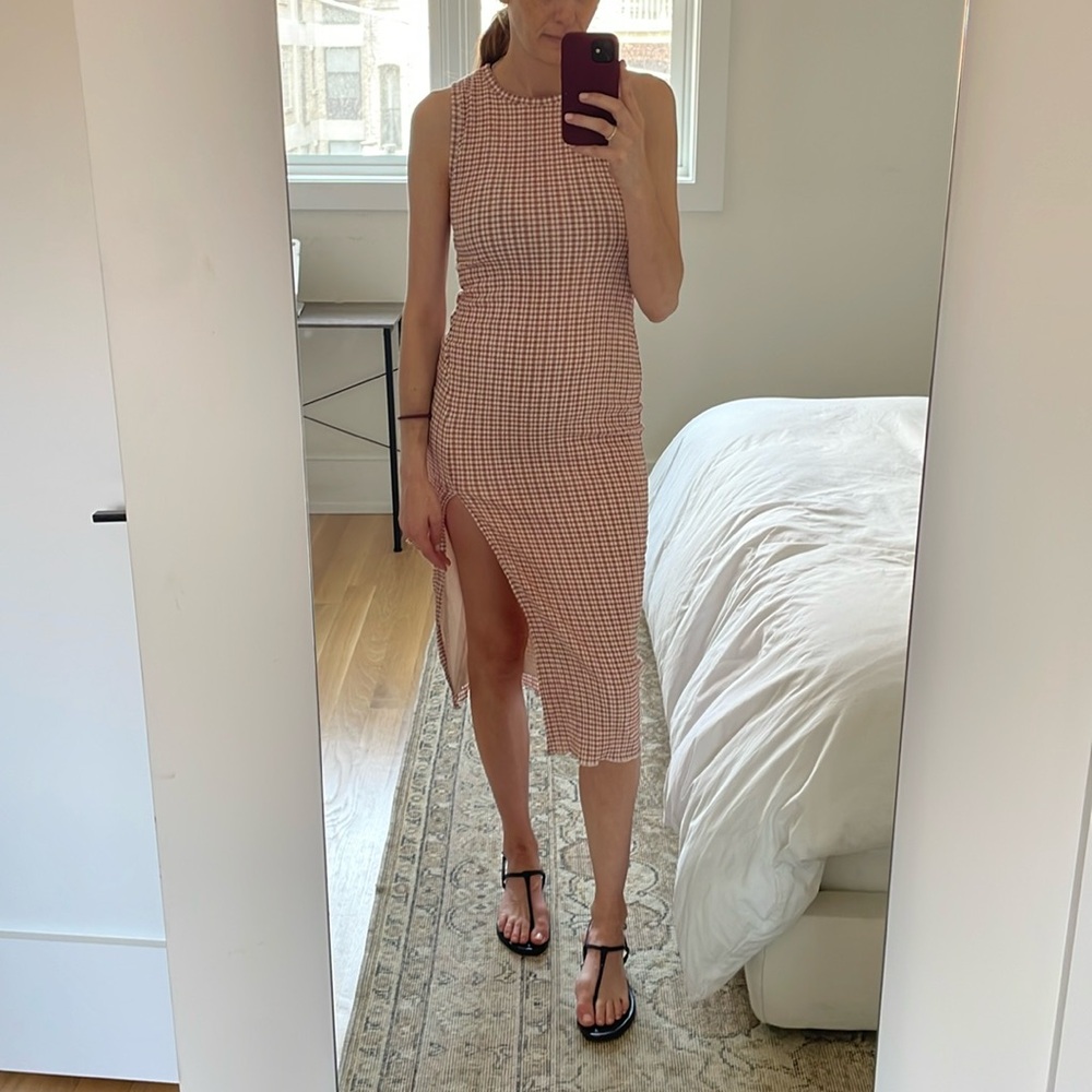 Pink and white gingham Aritzia Wilfred dress size XS